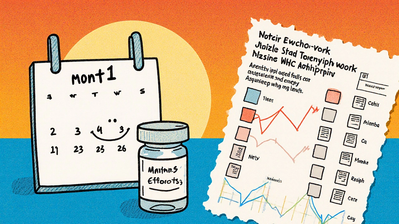 Patient&#039;s journey over six months: side effects fade as energy returns with azathioprine treatment.