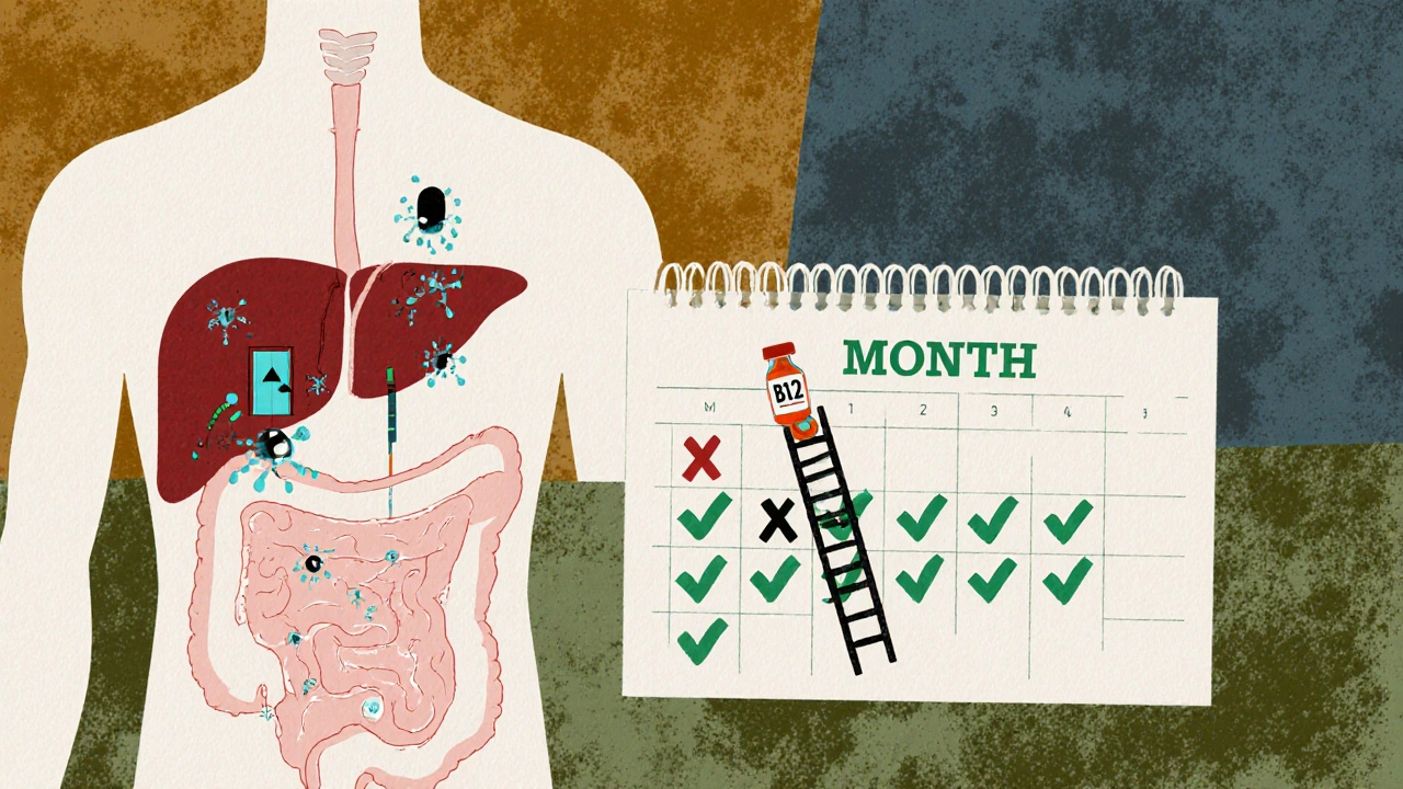 Transparent human body with metformin unlocking cells and B12 replenishing red blood cells.