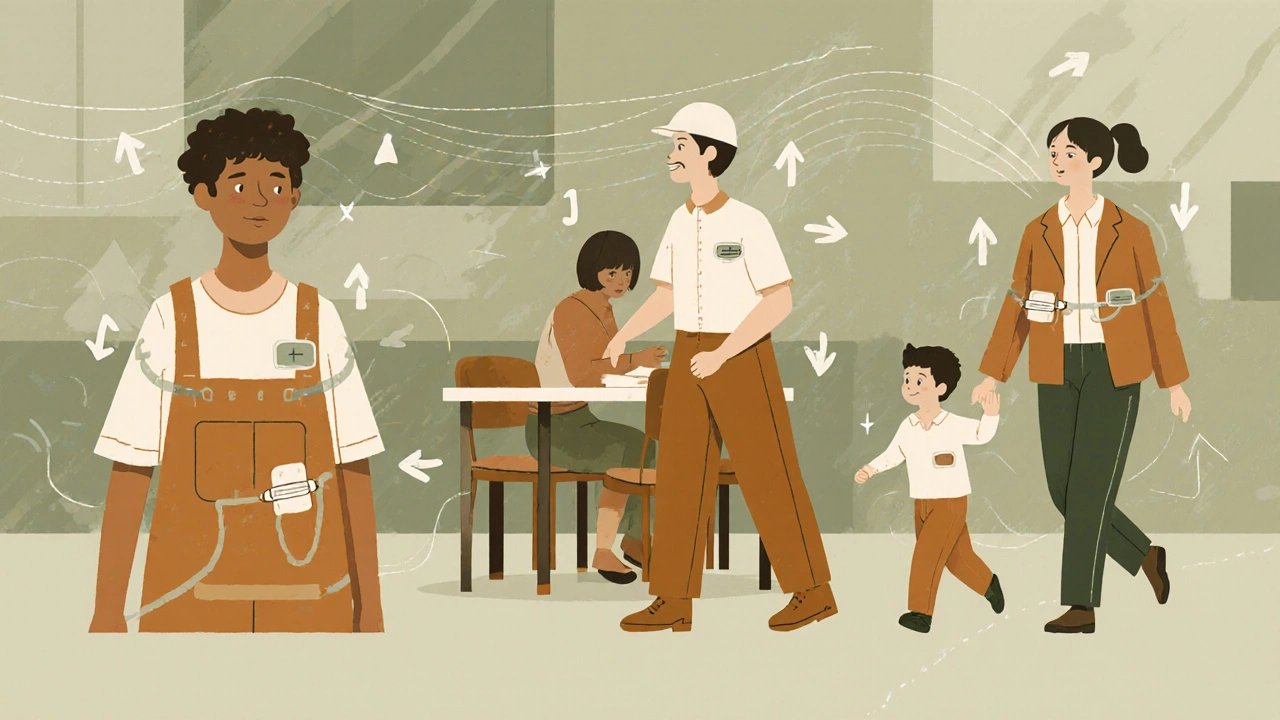 Diverse individuals go about daily life with subtle closed-loop systems automatically managing their insulin.